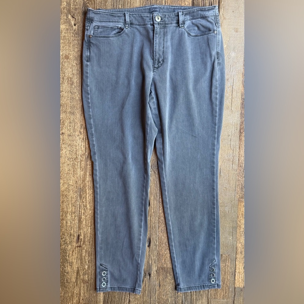 J.Jill Denim Authentic Fit Slim Ankle Grey Jeans Size 12
